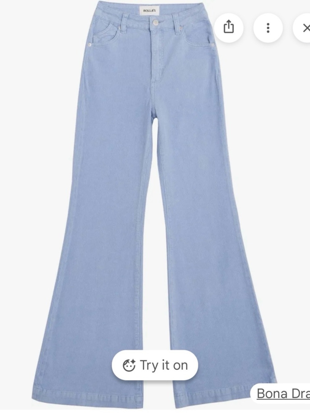 ROLLA'S wisteria High-Rise Wide Leg corduroy flare cropped women pants 25 NWT